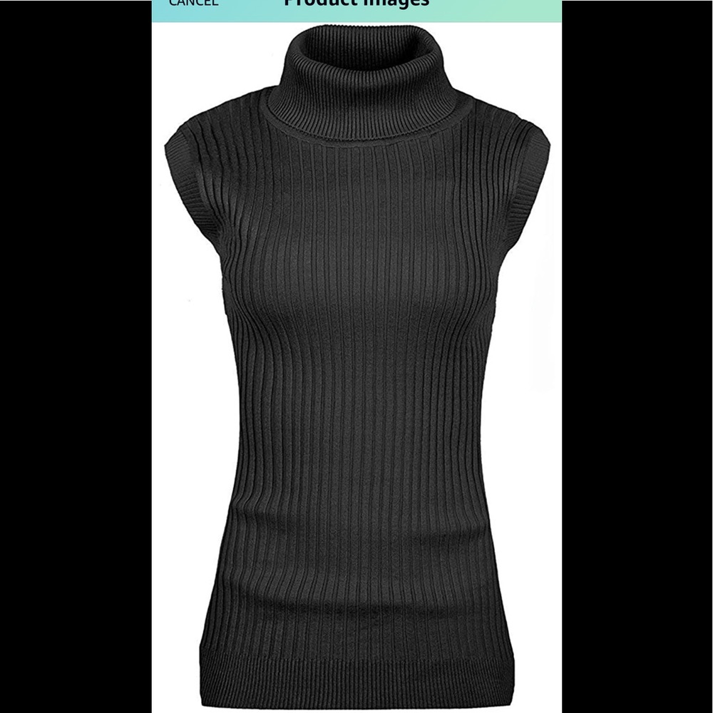 Sleeveless turtleneck